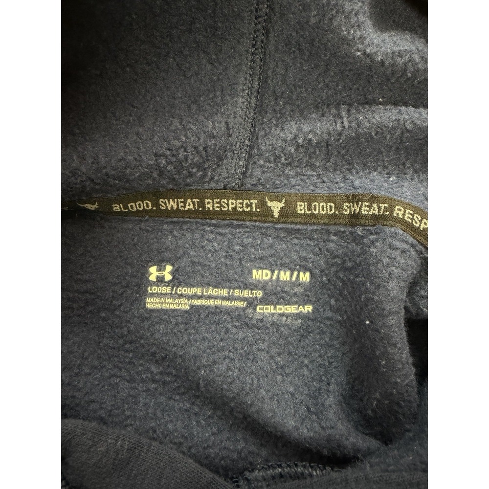 Under Armour Project Rock Sleeveless Hoodie Mens Medium Disrupt Navy - Picture 4 of 6